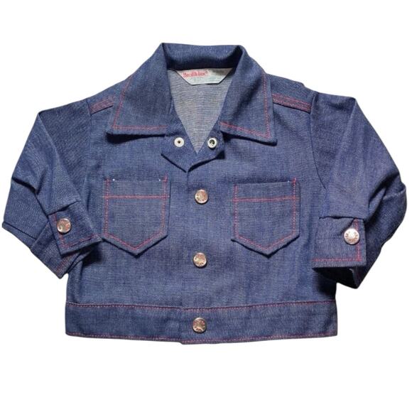 Vintage 70s Health Tex Selvedge Denim Jacket Boys 18 months Infant Lightweight - Picture 1 of 9